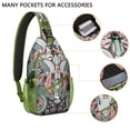 thumbnail image 4 of Vintage Paisley Pattern Sling Backpack, Boho Ethnic Crossbody Shoulder Bag with Colorful Floral Design, Lightweight Travel Hiking Daypack, 4 of 6