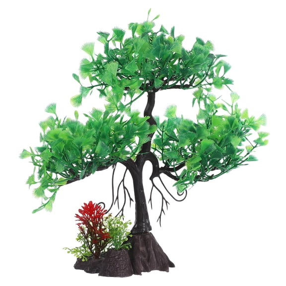 ETEREAUTY Realistic Fish Aquarium Accessories Artificial Bonsai Tree Decor for Freshwater Tank Landscaping