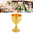 thumbnail image 5 of Embossed Chalice Goblet, Vintage Flower Pattern Wine Chalice Metal Wine Cup for Home Party Wedding Decoration Medieval Decor (Gold), 5 of 18