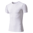 thumbnail image 2 of LTTVQM Men's Compression Shirts Short Sleeve Athletic Workout Tops Quick Dry T Shirt Summer Comfort Base Layer Undershirt White XL, 2 of 5