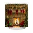 thumbnail image 1 of ITFABS Christmas Print Shower Curtain, Waterproof Anti-mildew Hanging Curtain, 1 of 5