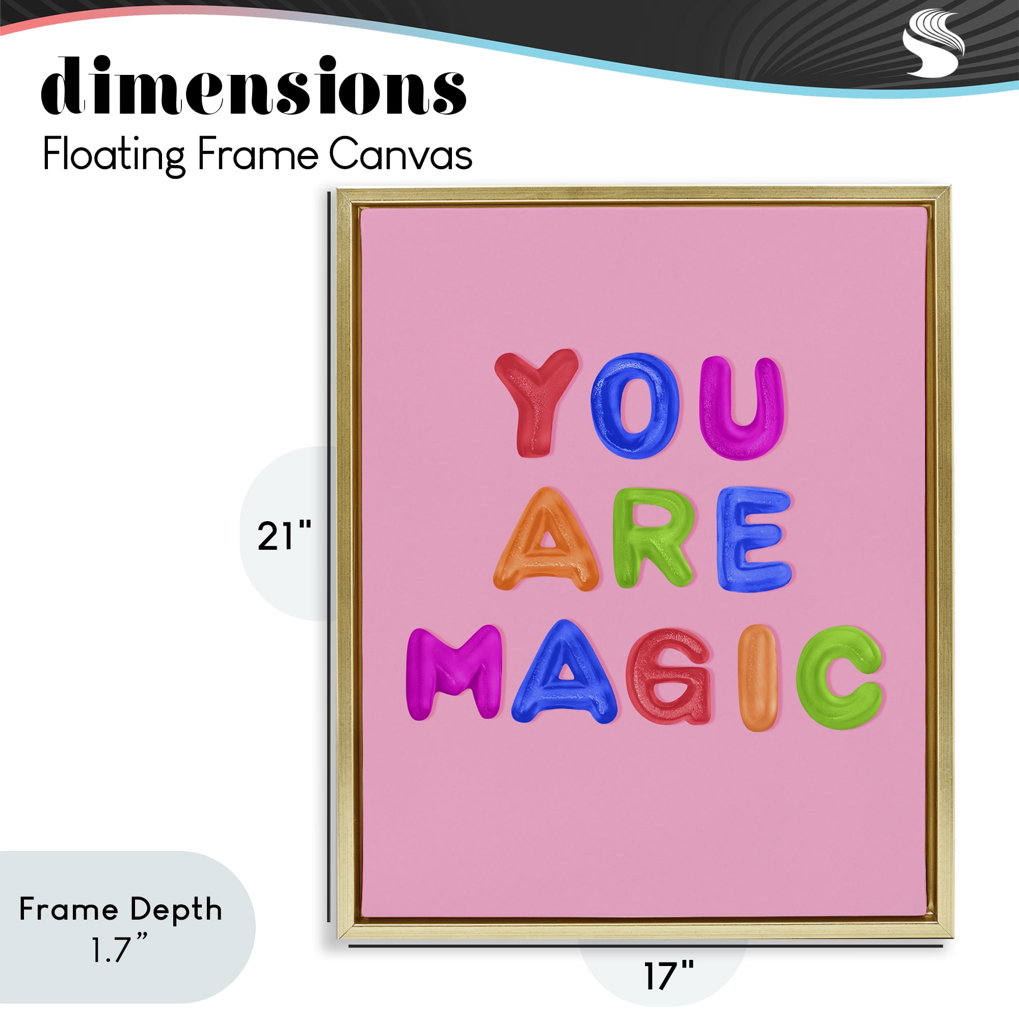 Stupell Industries You are Magic Gummies over Pink Gold Framed Floater Canvas Wall Art, design by LISH Creative