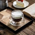 thumbnail image 3 of Taza de café de vidrio de doble pared de 150/300 ml con platillos y cuchara Tazas de espresso resistentes al calor Vasos transparentes resistentes al calor, 3 of 5