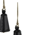 thumbnail image 5 of DecMode Tibetan Inspired Black Metal Conical Decorative Cow Bells with Jute Hanging Rope, 3 Count, 5 of 12