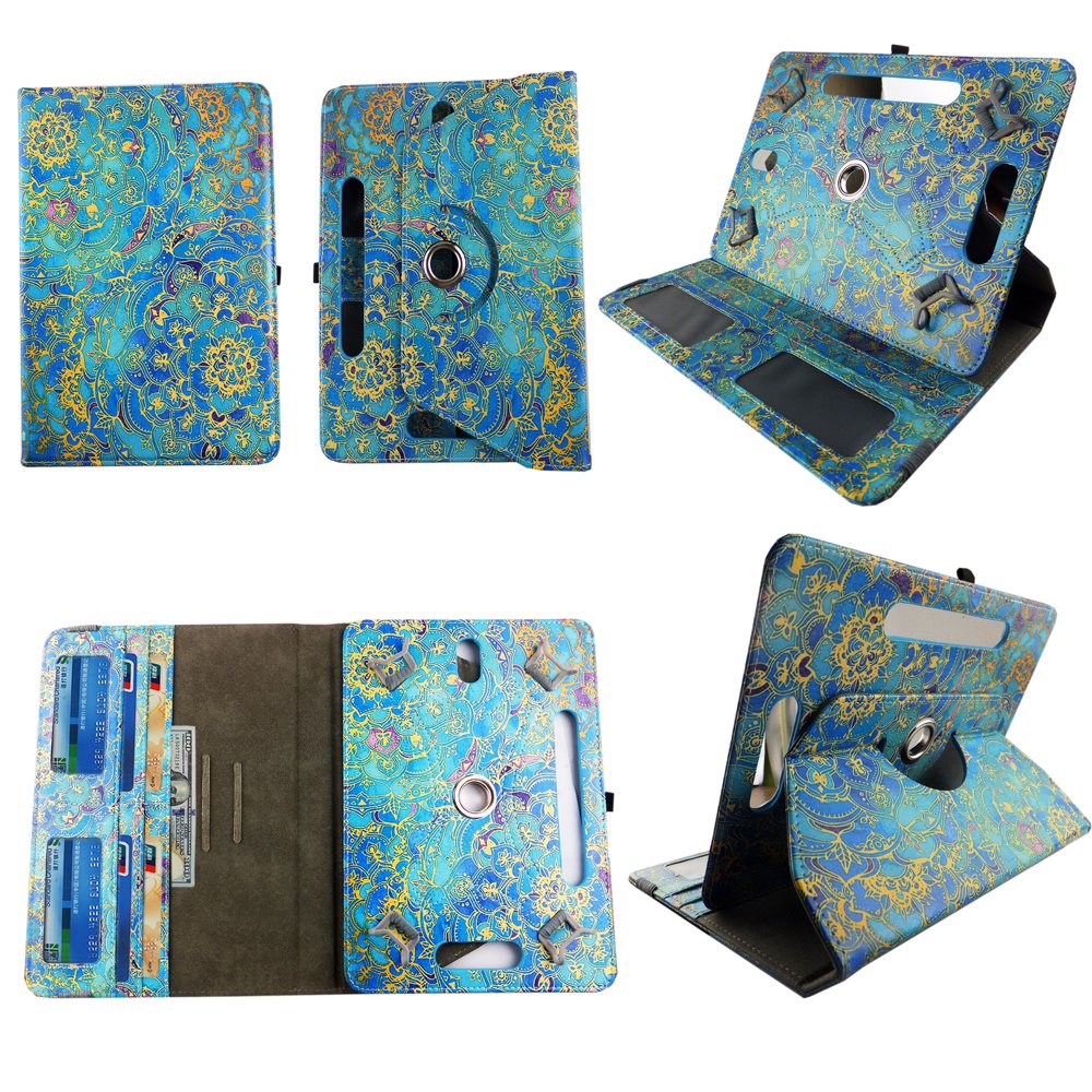 Golden Blue Pattern tablet case 10 inch for RCA Pro 10" 10 inch android