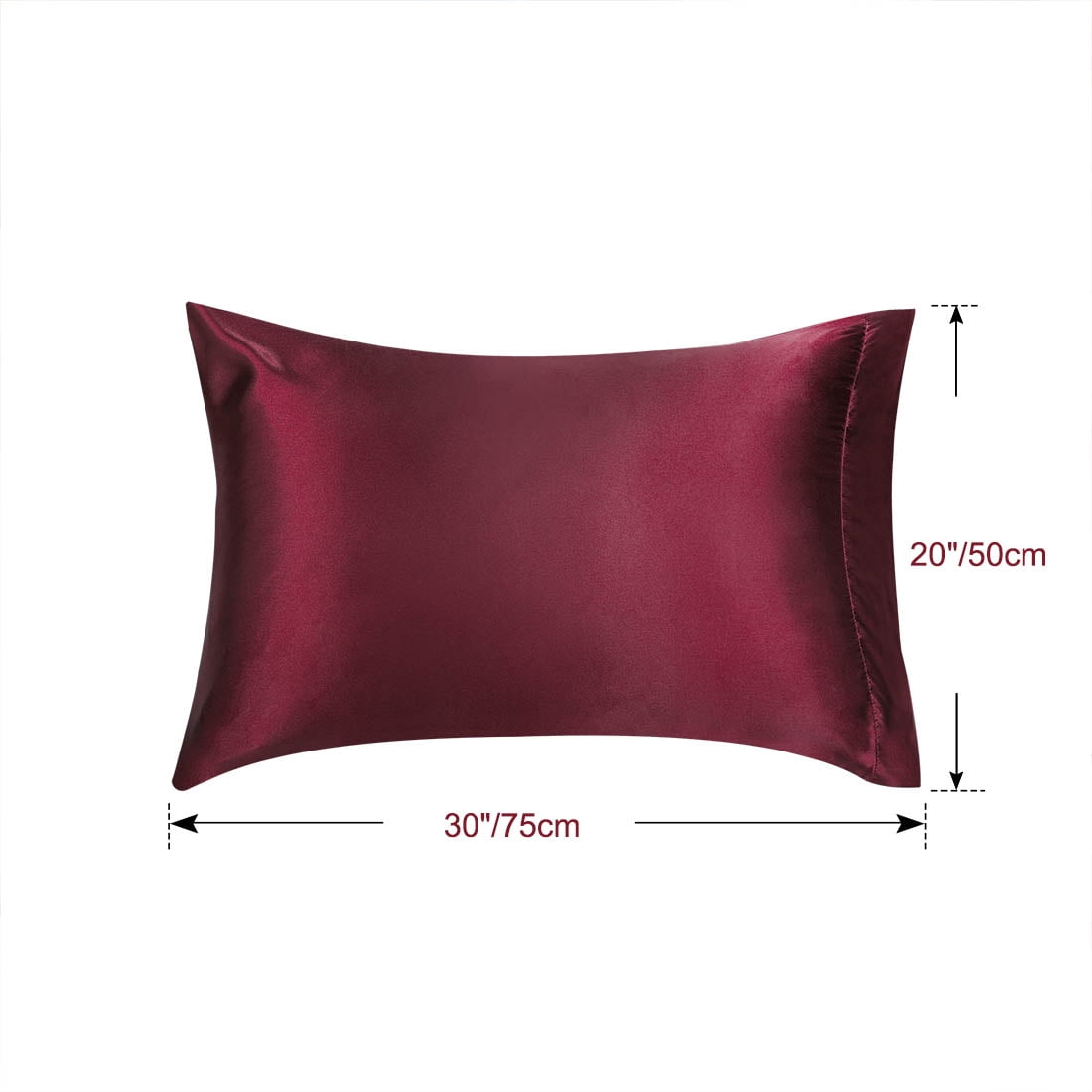 Unique Bargains 4 Pack Satin Pillowcases with Envelope Closure Burgundy Standard