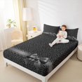 thumbnail image 2 of Manfei Brown Leopard Pattern Fitted Sheet Full,Dreamy Princess Bowtie Bed Set,3pcs,1 Fitted Sheet and 2 Pillowcases, 2 of 6