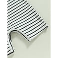 thumbnail image 7 of Bagilaanoe Newborn Baby Boys Short Jumpsuit Striped Patchwork Short Sleeve Bodysuit 3M 6M 12M 18M Infant One Piece Romper, 7 of 7