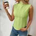 thumbnail image 6 of Oplxuo Summer Turtleneck Tank Tops for Women Dressy Casual Slim Fitted Sleeveless Blouse Basic Solid Knitted Tee Shirts, 6 of 6