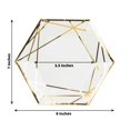 thumbnail image 4 of BalsaCircle 25 White 7" Hexagon Disposable Salad Paper Plates Gold Trim Wedding Party, 4 of 8