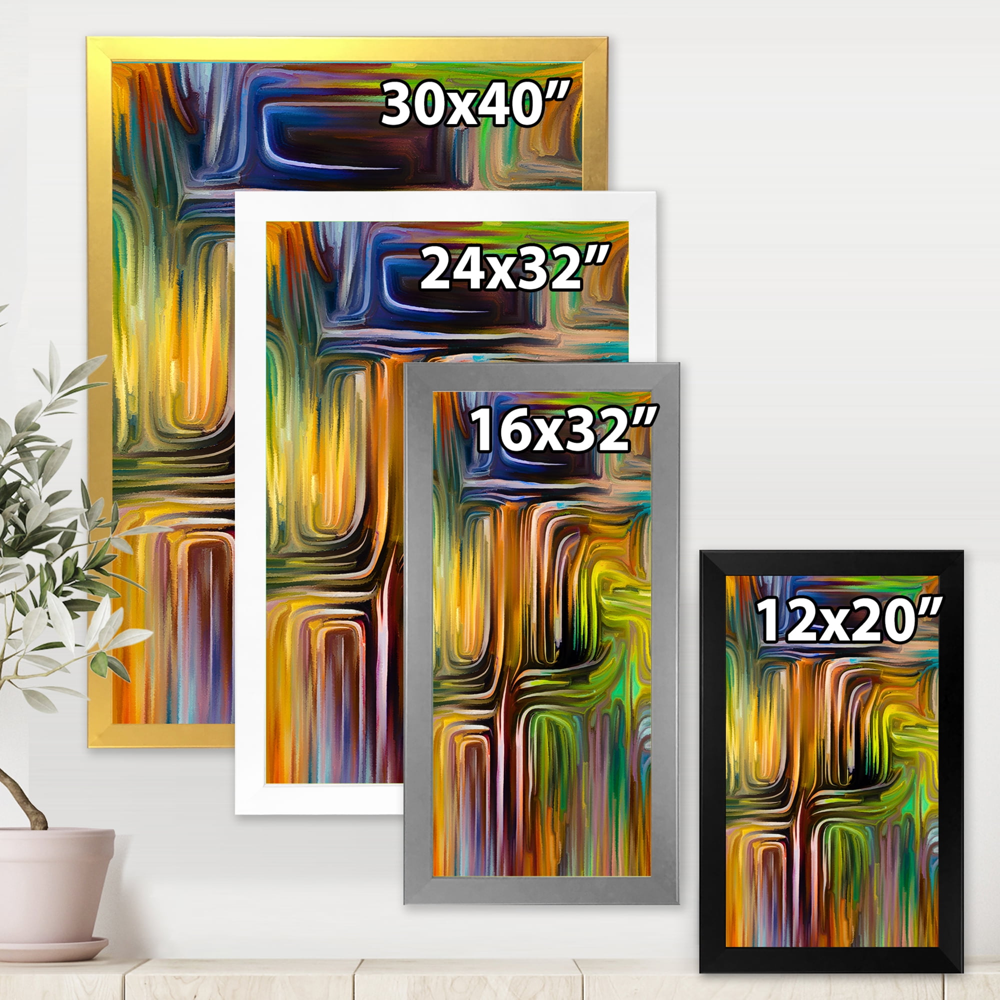 Designart 'Colour Spiral Fusion I' Modern Framed Art Print