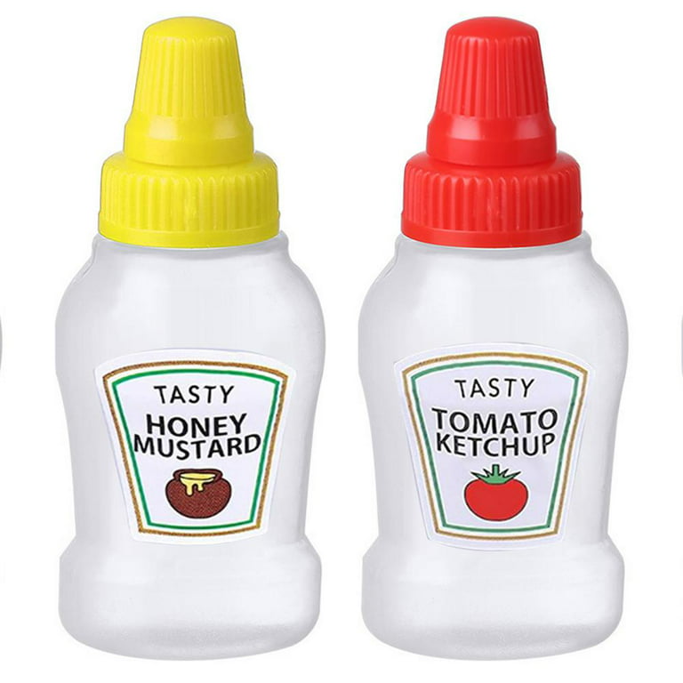 2PCS Mini Sauce Dispensing Bottle Portable for Reusable Ketchup