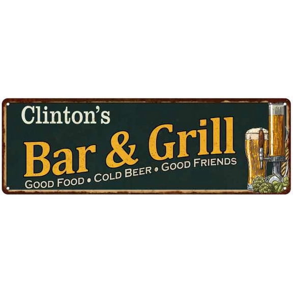 Clinton's Bar and Grill Gift Sign Man Cave Decor 6x18 Gift 206180055389