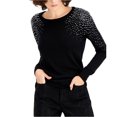 thumbnail image 1 of I.N.C Womens Embellished Pullover Sweater, Black, Small, 1 of 1