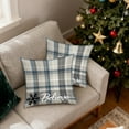 thumbnail image 5 of YIKA Christmas Tree Snowflake Reindeer Pillowcase 45x45cm Blue Christmas Pillow Cover Cute Snowman Super Soft Printed Home Sofa Holiday Decoration Pillow Cover D, 5 of 6
