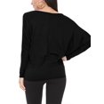thumbnail image 3 of Women's Solid Long Sleeve Jersey Dolman Style Boat Neck Casual Tee Top S-3XL, 3 of 3