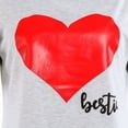 thumbnail image 4 of T-shirt Décontracté Parent-Enfant, Haut à Col Rond à Manches Courtes avec Imprimé Cœur, 4 of 7