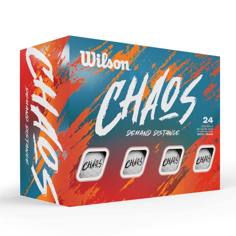 2 pack) Wilson CHAOS White 24-Ball Golf Set with High-Energy Core