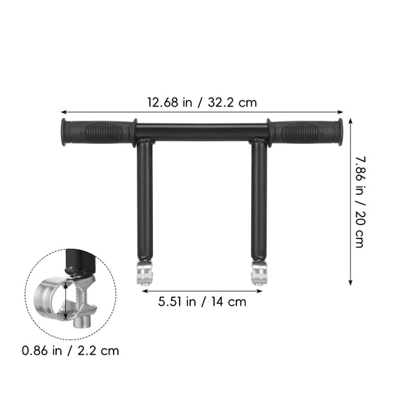 WEUVEB Handlebar Extender For Stroller 1Pcs Ergonomic Push Handle Black Color Suitable For Parents Walking