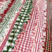 Merry Christmas Red & Green Plaid Homespun Fabric 2.5 X 44 inch Precut Roll (Jelly Roll)- 22 pc. by JCS