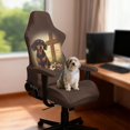 thumbnail image 2 of SCRAWLGOD Cross Dachshund Lily Print Brown 4 PCS Gaming Chair Covers Slipcovers with Armrest Covers Computer Chair Cover Stretch Gamer Chair Cover Cat Scratch Proof, 2 of 7