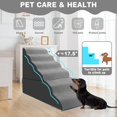thumbnail image 4 of Escaleras para mascotas MALOROY de 6 peldaños para camas altas de 76 a 91 cm de altura con espuma 30, 4 of 7