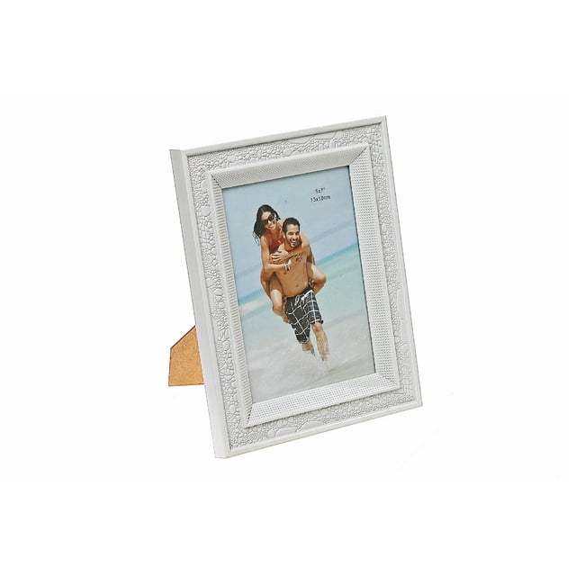 IH Casa Decor 5" X 7" Frame D'Image Échelle Blanche - Ensemble De 2
