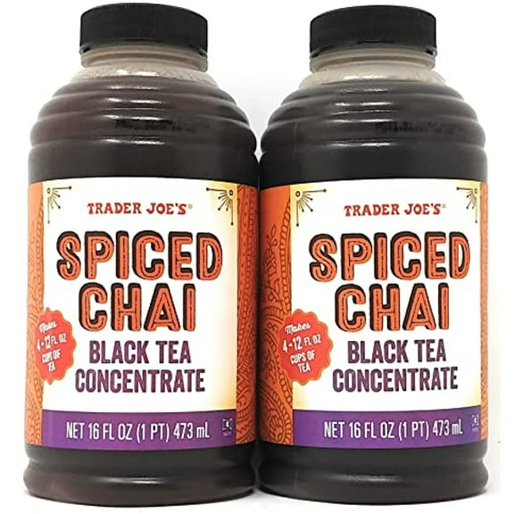 Trader Joes Spiced Chai Black Tea Concentrate 16 Fl Oz - 2 Pack, Concentrated