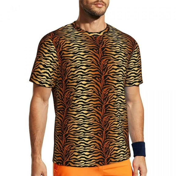 T Shirt For Men Sportswear T-Shirt For Man Tiger Stripes Hippie Animal Print Summer Tee Shirt O Neck