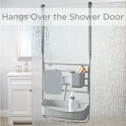 Bath Bliss Deluxe Flex 1 Shelf Plastic Adjustable Shower Caddy, Gray