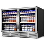 Tittla Beverage Refrigerator,300 Can 48Beverage Fridge Freestanding/Built-in Reversible Door Hinge Beverage Cooler(2 Pcs)