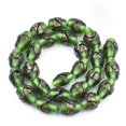 thumbnail image 2 of 5pc Handmade Gold Sand Lampwork Beads Drum Green 15~18x10~12mm Hole: 1.5~2mm, 2 of 2