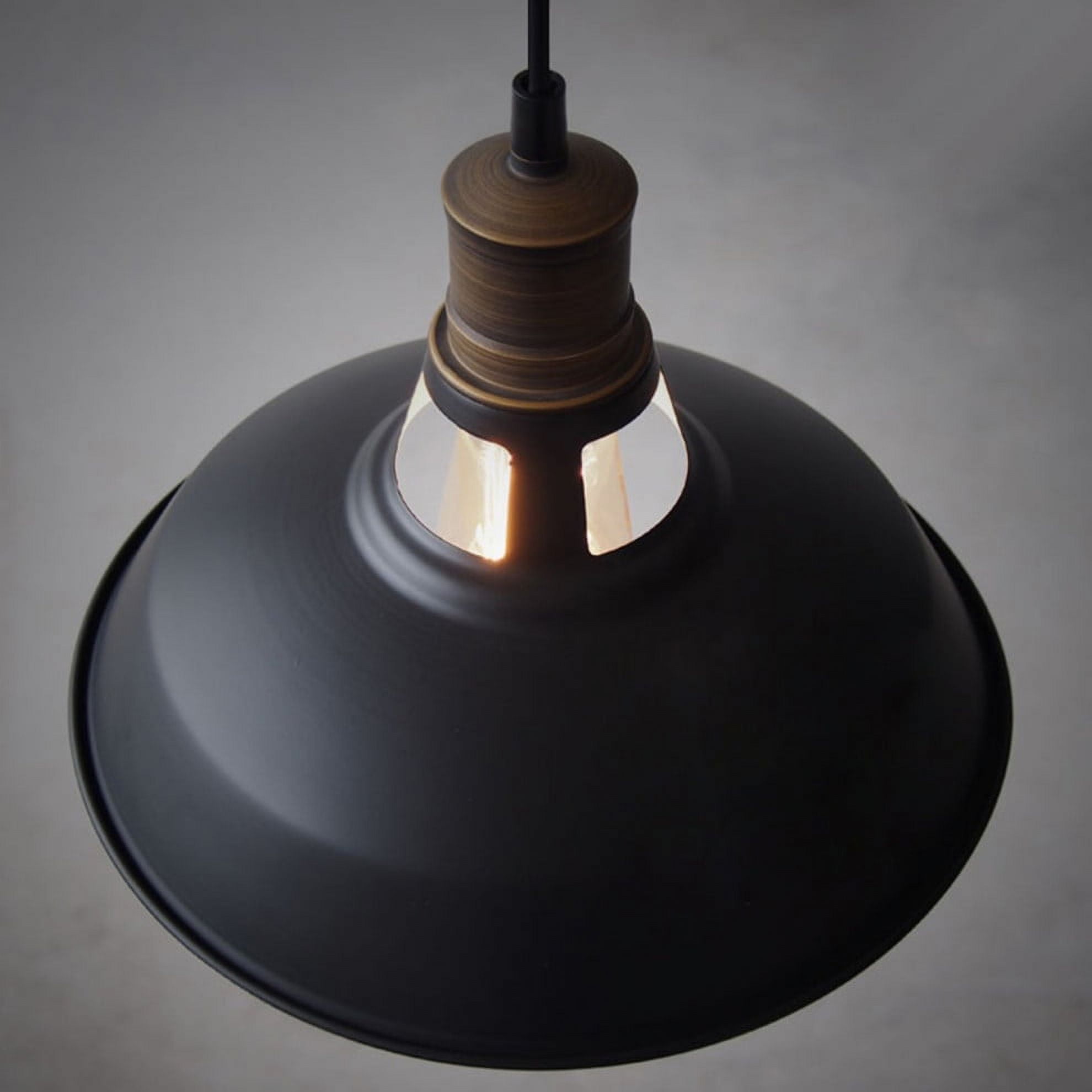 Florence Industrial Black Barn Pendant Light Loft Fixture, 1-Pack