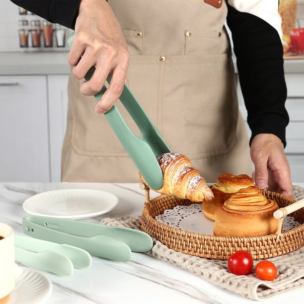Aparatos de cocina, accesorios, utensilios, herramientas de cocina. Juego de 3 pinzas para alimentos. Pinzas para barbacoa, parrilla y pan. Fáciles de limpiar. Higiénicas. Aptas para freír, asar y ser