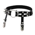 thumbnail image 2 of Qarigey Leg Garter PU Leather Suspender Ajustable Punk Pierna Liguero Mujer Disfraz Medias PC 1, 2 of 6