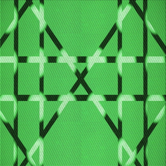 Ahgly Company Machine Washable Indoor Square Transitional Neon Green Area Rugs, 5' Square