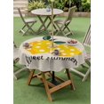 thumbnail image 4 of Outdoor Tablecloths with Umbrella Hole & Zipper, Yellow Lemons Round Tablecloths 60 Inch, Summer Botanical Farmhouse Rustic Waterproof Table Cloth, Patio/Pool/Picnic Table Covers, 4 of 8