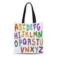 thumbnail image 1 of JSDART Canvas Tote Bag Modern Colorful Abc Polka Dots Room Alphabet Fun Cute Reusable Handbag Shoulder Grocery Shopping Bags, 1 of 1