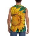 thumbnail image 4 of Lsque Vibrant Sunflower Painting Print Men's Cotton Blend Sleeveless Muscle Shirts (S-3XL)- Moisture Wicking, Odor Protection, UPF 30+,XX-Large, 4 of 8