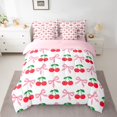 thumbnail image 2 of Homewish Kawaii Bow Knot 7-Piece Twin Bedding Sets,Cartoon Cherry Fruit Bedding Comforter Set,Cute Bowtie Ribbon Sheet Sets For Girls,Microfiber Bedroom Decor Reversible, 2 of 8