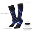thumbnail image 4 of Lsque Blue thunder bolt light Printed Crew Socks Men's Women's LightWeight Thin Casual Calf Socks ,Knee High Socks,Cotton Socks, 4 of 6