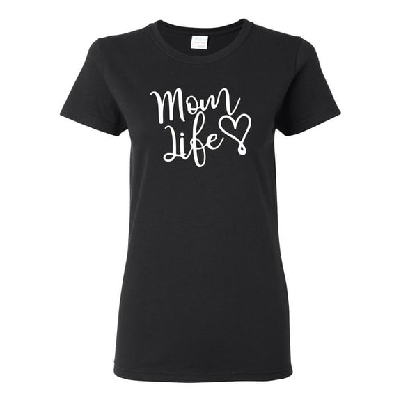 Mom Life Best Mom Mother's Day Gift Blessed Family Kids | Womens Mother's Day Graphic T-Shirt, Black, Small