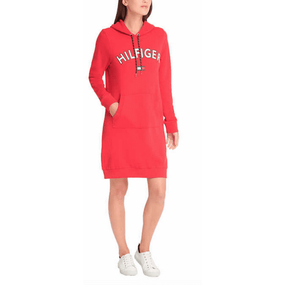 Tommy Hilfiger Ladies' Sweatshirt Dress, Red Large - NEW