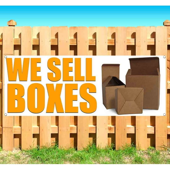 We Sell Boxes 13 oz Vinyl Banner With Metal Grommets