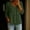 Army Green, variant on Women's V Neck 3/4 Sleeve Button Down Blouse Deep Emerald Tone Solid Peplum Casual Top for Daily Wear Summer Vacation Army Green XXL