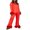 Red, variant on Women 2 Piece Christmas Pajama Set Feather Trim Long Sleeve Button Up Shirt Pants Set Loungewear