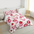 thumbnail image 3 of Castle Fairy 2-Piece Twin Comforter Set with Cute Dog Strawberry Cake Design, 3 of 8