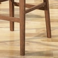 thumbnail image 3 of Noble House Rayan Modern 42" Wood Bar Chair, Set of 2, Dark Blue, Walnut, 3 of 10