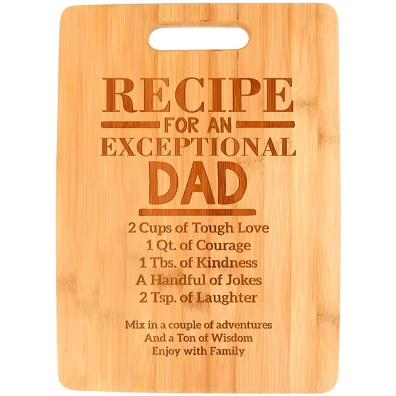 ThisWear New Dad Recipe for An Exceptional Dad Big Rectangle Bamboo Cutting Board