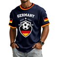 thumbnail image 3 of Soccer Cup 2026 Jersey for Men, Crew Neck Short Sleeve Deutschland Shield Graphic Tee with Honeycomb Mesh Texture - Lightweight Performance Top for Match Day & Gym Navy L, 3 of 8